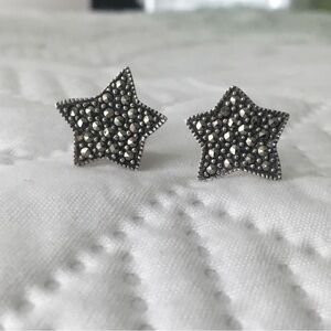 Sterling Silver Marcasite Star Earrings